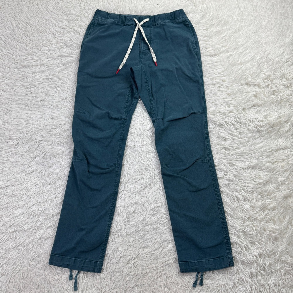 Topo Designs Pants Mens Medium Teal Green Dirt Pants Elastic Waist Drawstring M